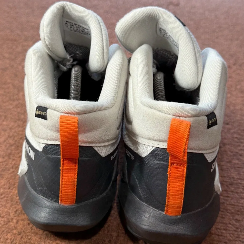Salomon Elixir Activ Mid GORE-TEX Mens Hiking Boots Grey Orange 474567 Size 10.5